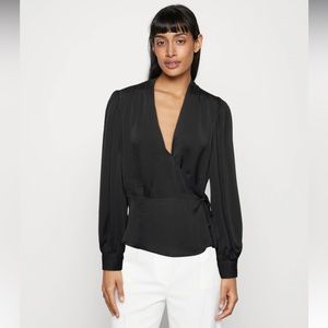 BNWT Banana Republic LS tie wrap blouse sz S